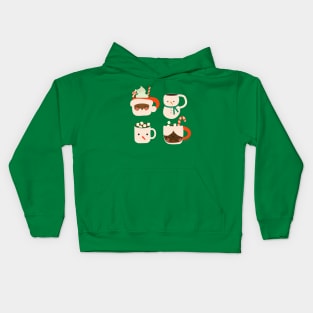 Christmas Holiday Santa Mugs Kids Hoodie